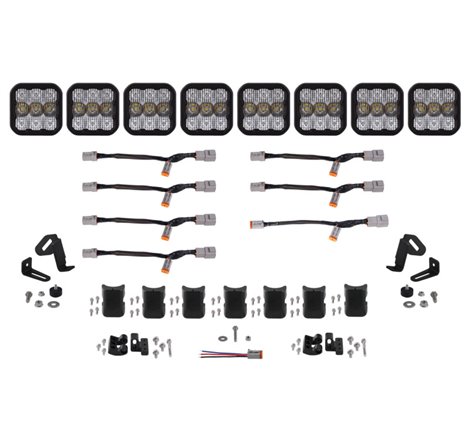 Diode Dynamics SS5 Pro Universal CrossLink 8-Pod Lightbar - White Combo