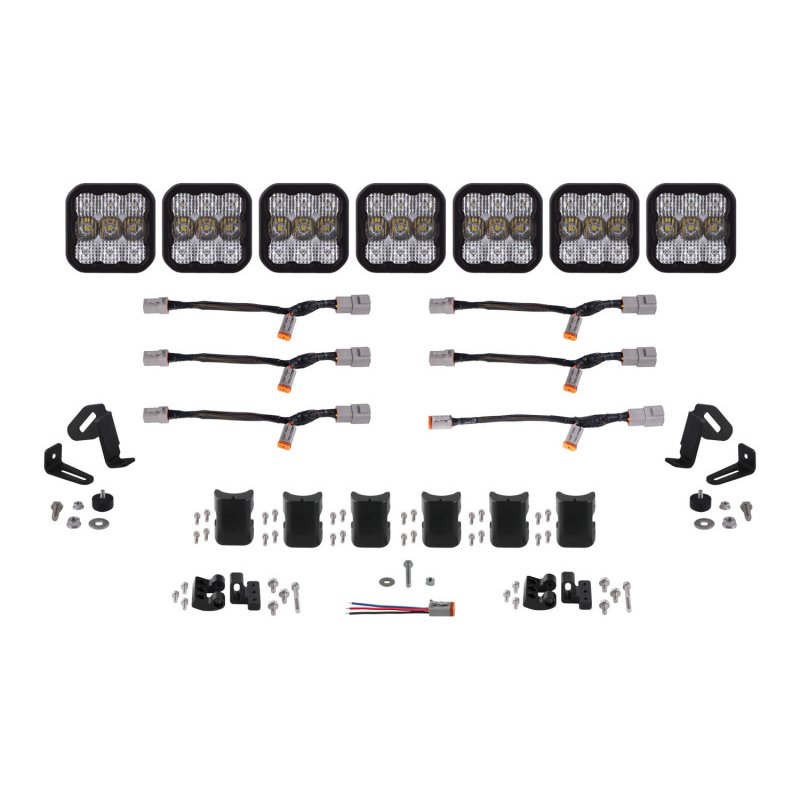 Diode Dynamics SS5 Pro Universal CrossLink 7-Pod Lightbar - White Combo