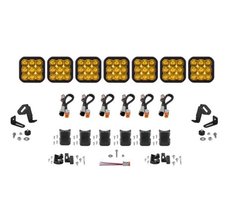 Diode Dynamics SS5 Sport Universal CrossLink 7-Pod Lightbar - Yellow Driving