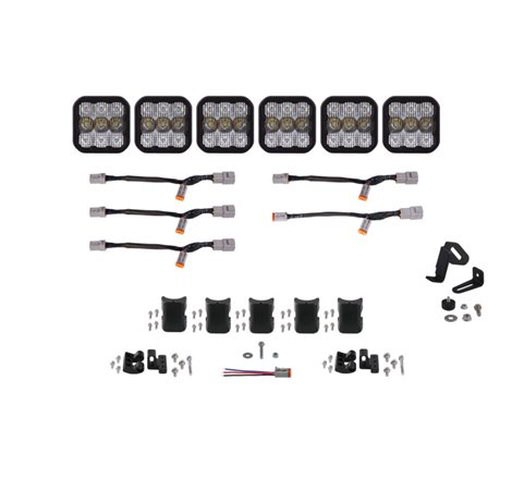 Diode Dynamics SS5 Pro Universal CrossLink 6-Pod Lightbar - White Combo