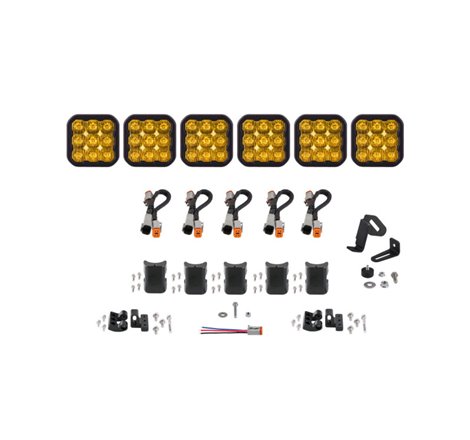 Diode Dynamics SS5 Sport Universal CrossLink 6-Pod Lightbar - Yellow Driving