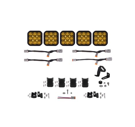 Diode Dynamics SS5 Pro Universal CrossLink 5-Pod Lightbar - Yellow Driving