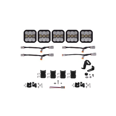 Diode Dynamics SS5 Pro Universal CrossLink 5-Pod Lightbar - White Combo