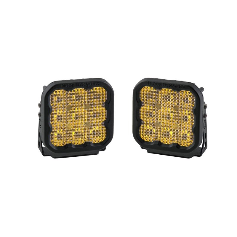 Diode Dynamics SS5 LED Pod Pro - Yellow Flood (Pair)