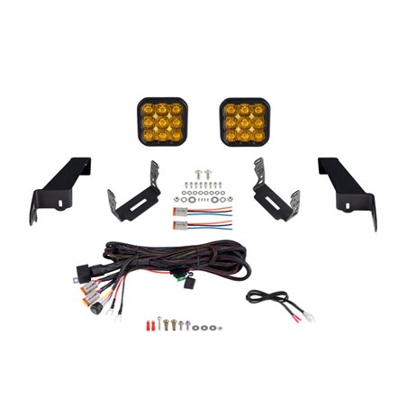 Diode Dynamics 18-21 Jeep JL Wrangler SS5 Bumper LED Pod Light Kit - Yellow Pro Driving