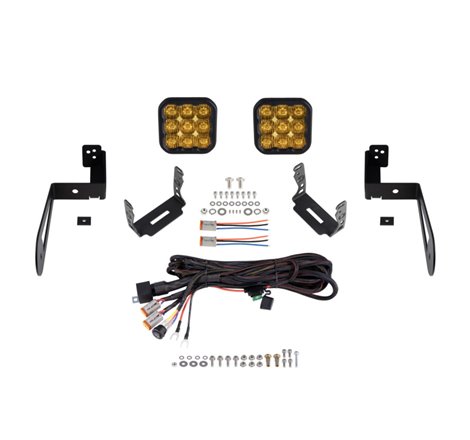 Diode Dynamics 07-18 Jeep JK Wrangler SS5 Bumper LED Pod Light Kit - Yellow Pro Driving