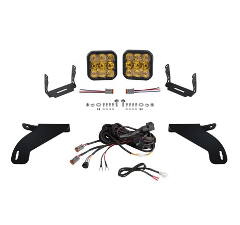 Diode Dynamics 21-22 Ford F-150 SS5 Bumper LED Pod Light Kit - Yellow Pro Combo