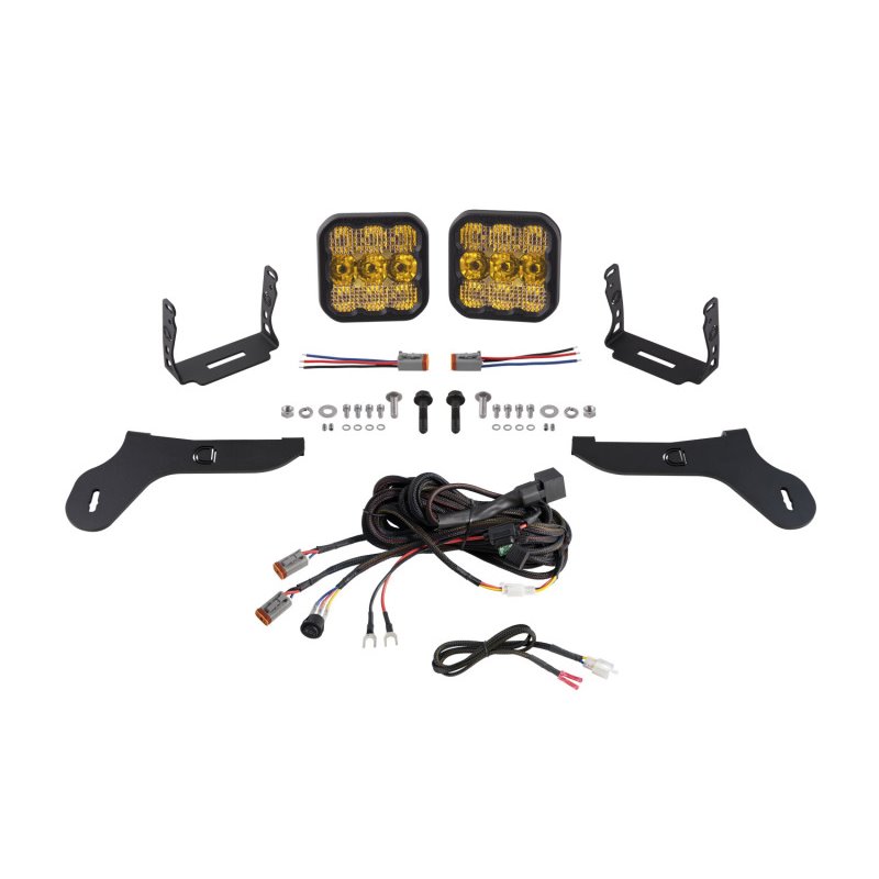 Diode Dynamics 17-20 Ford Raptor SS5 Bumper LED Pod Light Kit - Sport Yellow Combo