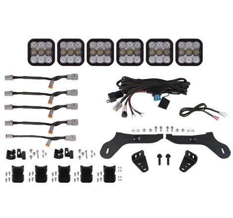 Diode Dynamics 17-20 Ford Raptor SS5 Grille CrossLink Lightbar Kit - Pro White Combo