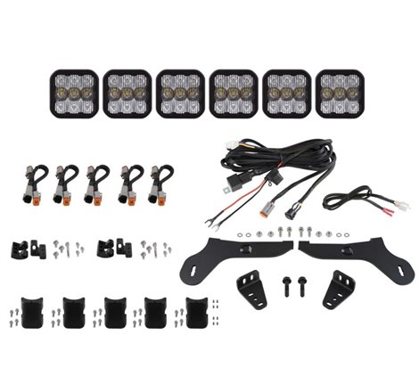 Diode Dynamics 17-20 Ford Raptor SS5 Grille CrossLink Lightbar Kit Sport - White Combo