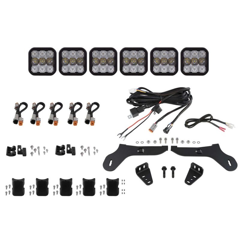 Diode Dynamics 17-20 Ford Raptor SS5 Grille CrossLink Lightbar Kit Sport - White Combo