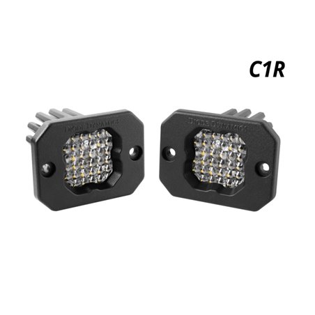 Diode Dynamics Stage Series C1R - White Flood Flush Mount LED Pod (Pair)