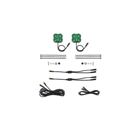 Diode Dynamics Stage Series Single Color LED Rock Light - Green M8 (2-pack)