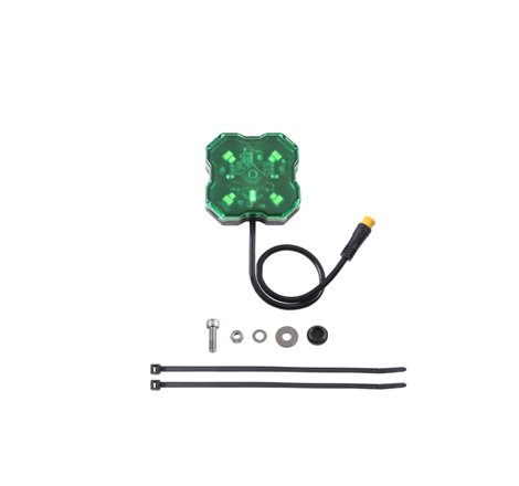 Diode Dynamics Stage Series Single Color LED Rock Light - Green M8 (one)