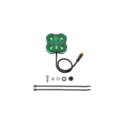 Diode Dynamics Stage Series Single Color LED Rock Light - Green M8 (one)