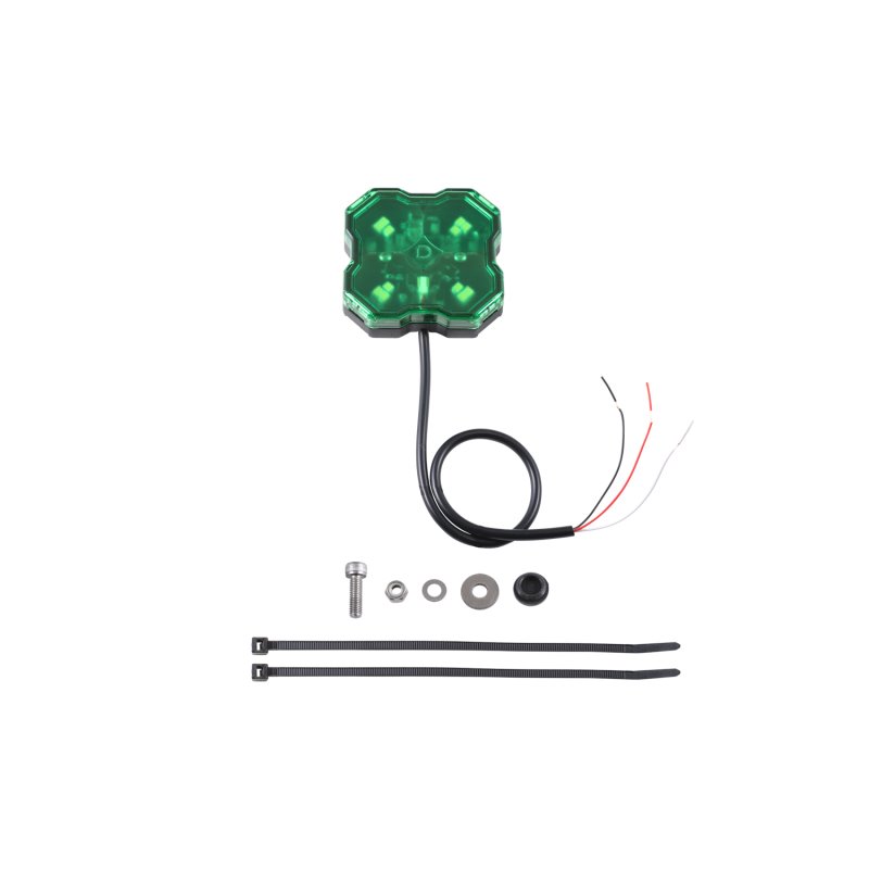 Diode Dynamics Stage Series Single Color LED Rock Light - Green Hookup (one)