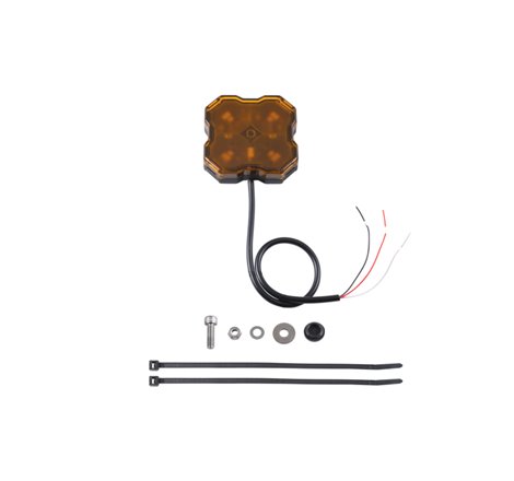 Diode Dynamics Stage Series Single Color LED Rock Light - Amber Hookup (one)