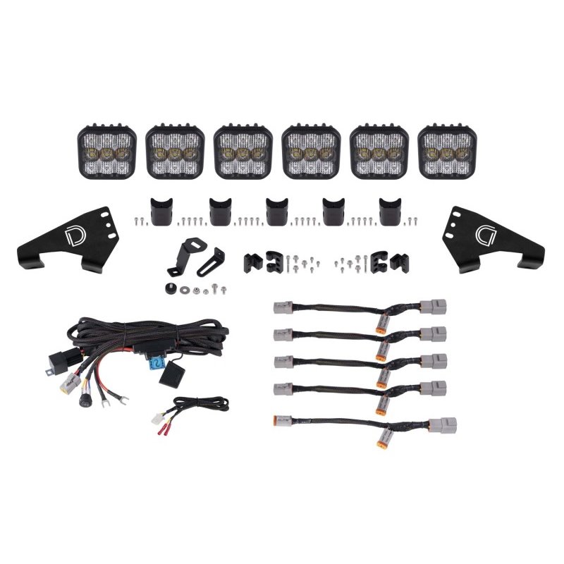 Diode Dynamics 20-Present Polaris RZR SS5 Pro CrossLink Roof - White Combo Lightbar Kit