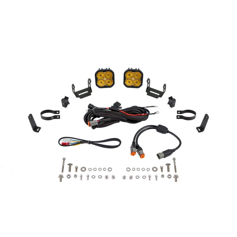 Diode Dynamics SS3 LED Bumper 2 In Roll Bar Kit Sport - Yellow SAE Fog (Pair)