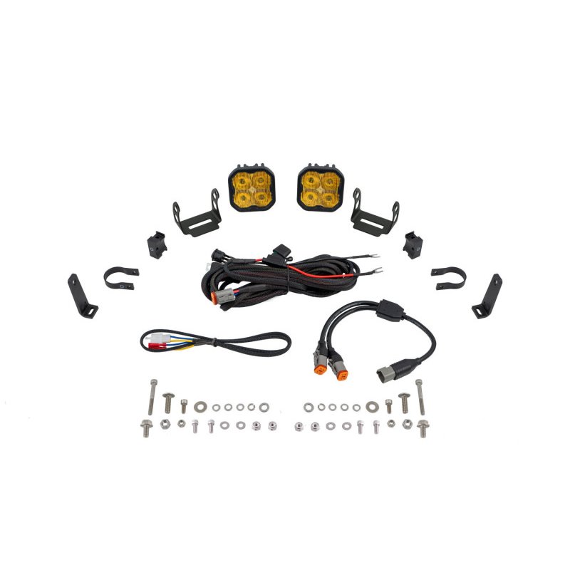 Diode Dynamics SS3 LED Bumper 1 1/2 In Roll Bar Kit Sport - Yellow SAE Fog (Pair)