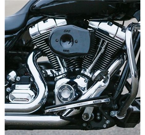 S&S Cycle 08-16 Touring/16-17 Softail Models Stealth Air Cleaner Kit w/ Black Tribute Cover