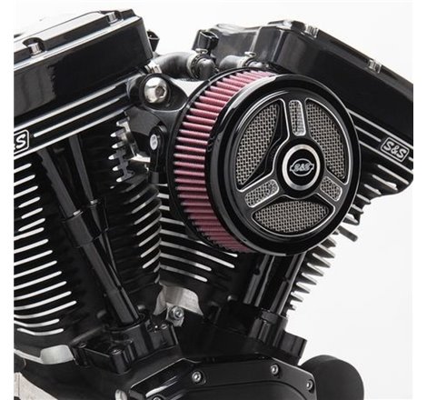 S&S Cycle 2017+ M8 Models w/ Stock Throttle Body Stealth Air Cleaner Kit w/ Tri-Spoke Cover