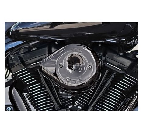 S&S Cycle 17-23 M8 Models Lava Chrome Stealth Teardrop Air Cleaner Kit