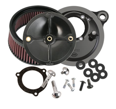 S&S Cycle 2008+ BT w/ S&S 66mm Throttle Body Stealth Air Cleaner Kit w/o Cover