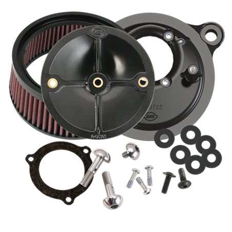 S&S Cycle 2008+ BT w/ S&S 66mm Throttle Body Stealth Air Cleaner Kit w/o Cover