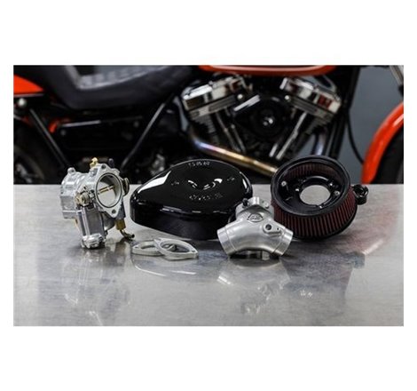 S&S Cycle 84-99 BT Super E Carburetor & Stealth Air Cleaner Kit w/ Black Teardrop