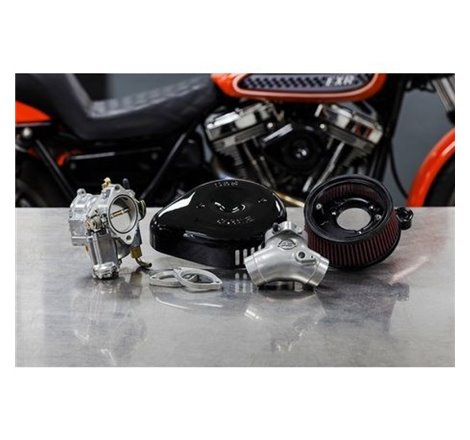 S&S Cycle 84-99 BT Super G Carburetor &  Stealth Air Cleaner Kit w/ Black Teardrop