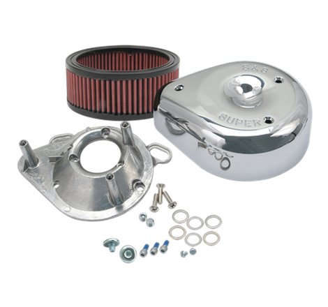 S&S Cycle 95-16 BT w/ S&S Single Bore TB Teardrop Air Cleaner Kit Chrome Cover