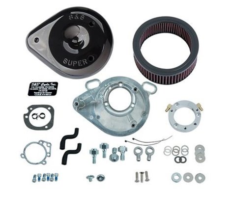 S&S Cycle 01-17 Stock EFI BT Models Teardrop Air Cleaner Kit - Gloss Black