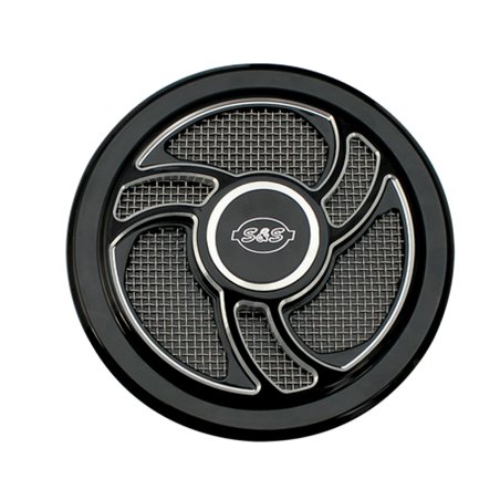 S&S Cycle Stealth Applications Torker Air Cleaner Cover w/ Machined Highlights - Gloss Black