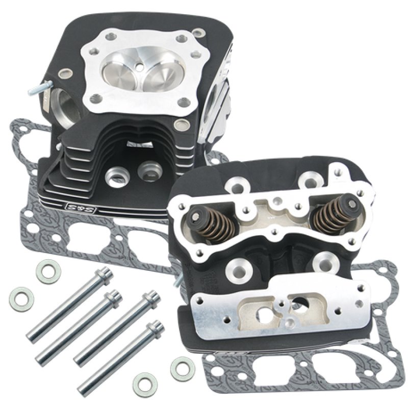 S&S Cycle 99-05 BT Super Stock 79cc Cylinder Head Kit - Wrinkle Black