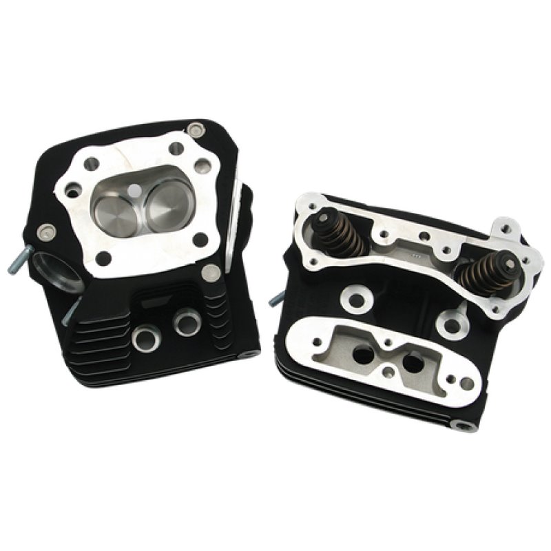 S&S Cycle 84-99 Performance Replacement Low Compression 76cc Cylinder Heads - Wrinkle Black