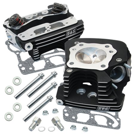 S&S Cycle 99-05 BT Super Stock 89cc Cylinder Head Kit - Black Wrinkle