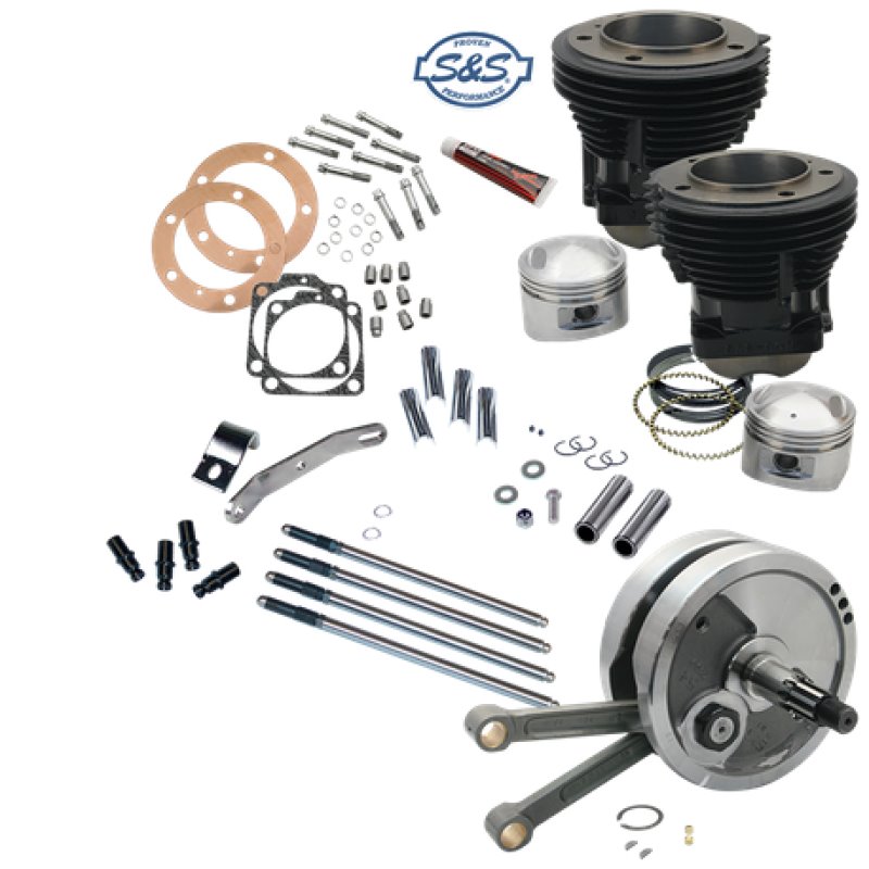 S&S Cycle 70-84 BT 93in Sidewinder Big Bore Stroker Kit - Gloss Black