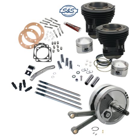 S&S Cycle 70-84 BT 93in Sidewinder High Compression Big Bore Stroker Kit - Gloss Black