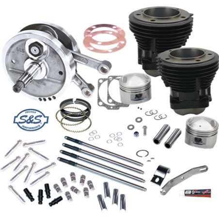 S&S Cycle 70-84 BT 96in Sidewinder Big Bore Stroker Kit - Gloss Black