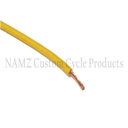 NAMZ OEM Color Cloth-Braided Wire 25ft. Pack 16g - Yellow