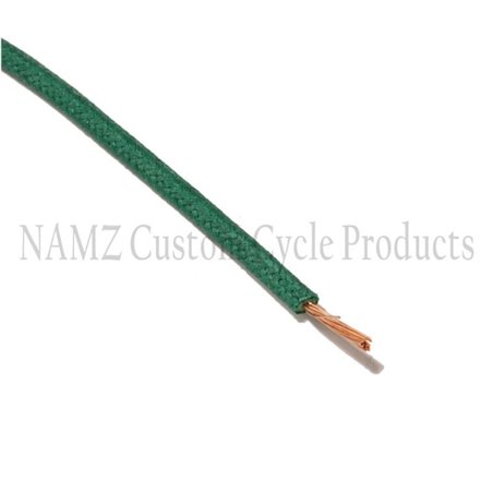 NAMZ OEM Color Cloth-Braided Wire 25ft. Pack 16g - Green