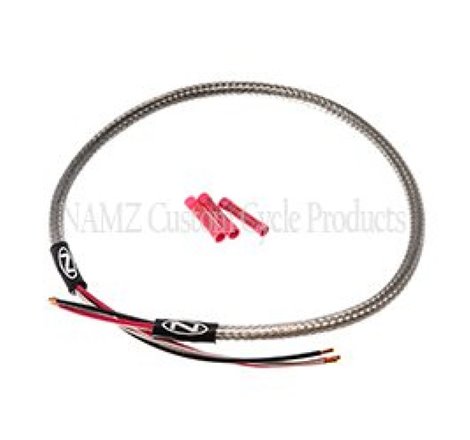 NAMZ Headlight Harness (SS Braided & Clear Coated - Stock Length)