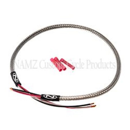 NAMZ Headlight Harness (SS Braided & Clear Coated - Stock Length)