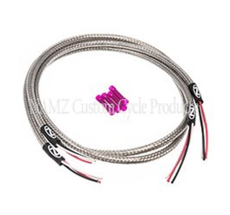 NAMZ Turn Signal Harness 36in. (SS Braided & Clear Coated - For Switch Housing Mounted Signals)