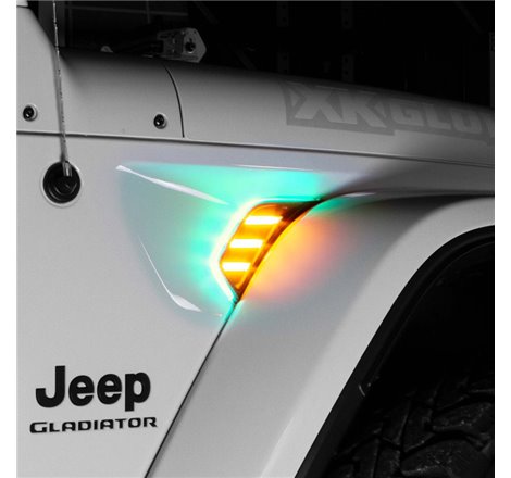 XK Glow XKchrome JEEP Air Vent Light Light RGB + Amber Turn Signal & Running