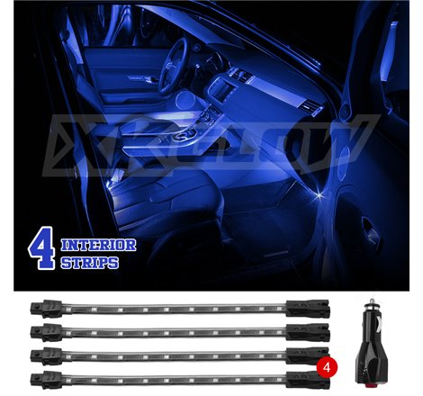 XK Glow Single Color XKGLOW UnderglowLED Accent Light Car/Truck Kit Blue - 4x8In