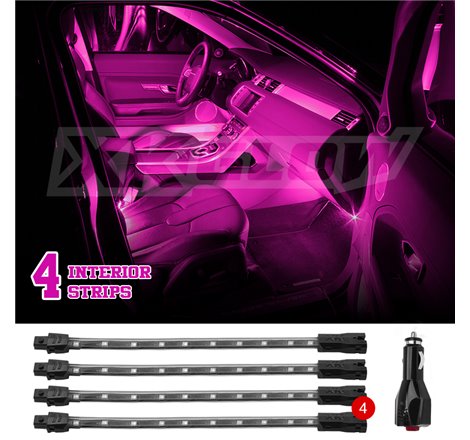 XK Glow Single Color XKGLOW UnderglowLED Accent Light Car/Truck Kit Pink - 4x8In