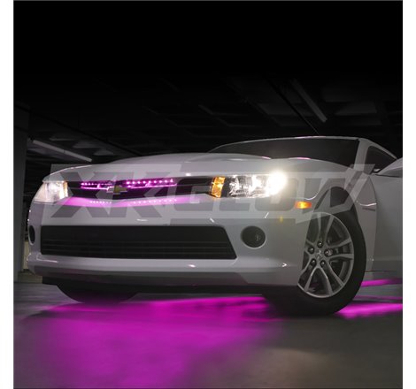 XK Glow Strip Single Color Underglow LED Accent Light Car/Truck Kit Pink - 8x24In Tube Car + 4x8In