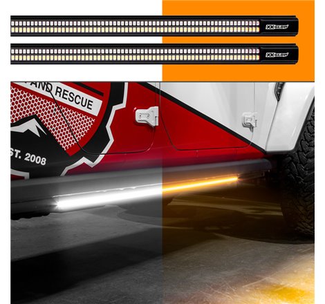 XK Glow Jeep & Truck Running Board Light w/ Turn Signal 2x60in White + Amber